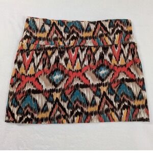 Ultra Flirt Mini Skirt Ikat Junior Medium Cotton Stretchy Boho A-Line Festival